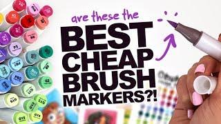 BEST CHEAP BRUSH-MARKERS?! | Ohuhu Dual-Tip Brush/Chisel Tip Markers - 48 set