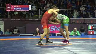 1/4 GR - 55 kg: G. FRENI (ITA) v. E. NAZARYAN (BUL)