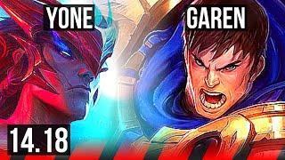 YONE vs GAREN (TOP) | 6 solo kills, 600+ games | NA Diamond | 14.18