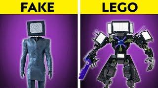 New TV Man Fake Vs TV Man LEGO   Epic Skibidi Toilet Titan Battle