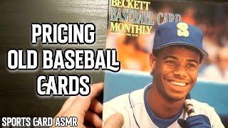 PRICING OLD BASEBALL CARDS || ASMR || ASMR PAGE TURNING