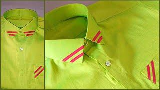 Simple Designer shirt stitching 2019 /simple Designer collar and Designer pocket stitching video2019