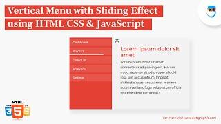 Vertical Menu with Sliding Effect using HTML CSS and JavaScript | Geekboots