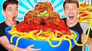 GIANT FOOD CHALLENGE #2 w/ 100lbs Spaghetti & Meatballs Plus How To Make Funny Frozen Foods