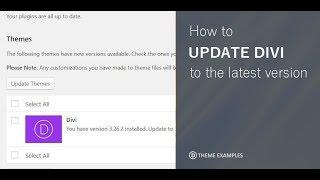 How to update Divi Theme