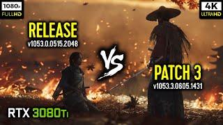 Ghost of Tsushima - Release vs Patch 3 - RTX 3080 Ti | 1080p, 4K + DLSS, FSR 3.0, XeSS | 1440p