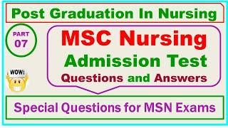 MSC Nursing Admission Preparation Questions and Answers||MCQs Questions on MSN Entrance Exams
