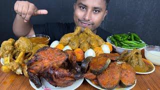 EATING GRILL CHICKEN ,FISH FRY ,MUTTON CURRY ,CHICKEN CURRY ,EGG & CHILLI | MUTTON CURRY EATING ASMR