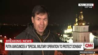 Loud explosions in the Capital City of Kyiv live on CNN air at 5 in the morning