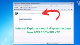 2024 Fix Internet Explorer cannot display the page - Diagnose connection problems Error in Windows 7