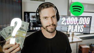 How Much Spotify Pays Me for 2 MILLION Streams