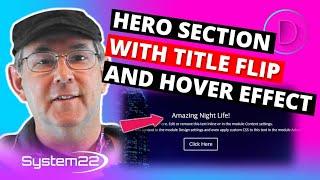 Divi Theme Hero Section With Title Flip And Image Hover Effect 