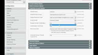 Settings of account activation by eMail