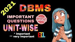 DBMS important questions Unit wise || DegreeExamsPreparation || final year || EducatedTechTips