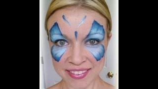 Easy, fast one stroke butterfly face painting