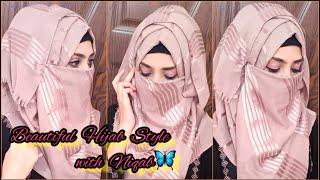 Simple & Beautiful Hijab Style with Niqab || Full Coverage Hijab Style 2023