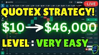 VERY EASY NO LOSS QUOTEX TRADING STRATEGY TUTORIAL 2024| $10️$46,000 TRADING BINARY OPTIONS LIVE