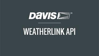 WeatherLink: Generating an API Token