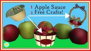 DIY Apple Harvest Crafts -  2 Free Crafts from 1 Recycled Apple Sauce Container!