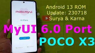 MyUI 6.0 Port for Poco X3 Android 13 ROM Update: 230718