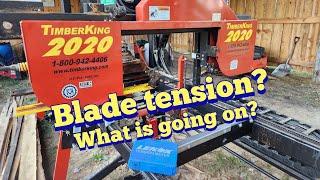 What is the actual blade tension on a bandsaw sawmill?