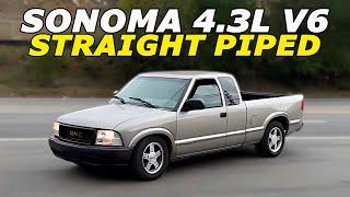 1999 GMC Sonoma Exhaust Sound 4.3L V6 Exhaust Sound w/ Straight Pipes!