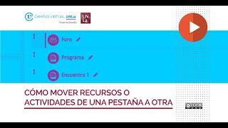 Cómo mover recursos o actividades de una pestaña a otra