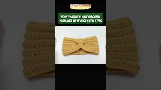 How to make a cute diagonal yarn hair tie in just a few steps