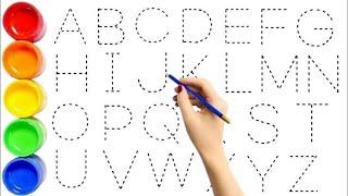 ABCDEFGHIJKLMNOPQRSTUVWXYZ , Easy Draw and Paint Alphabet A to Z