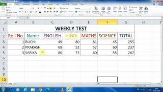 Field, Record and Field name in MS Excel.