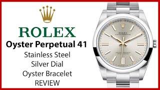 ▶Rolex Oyster Perpetual 41 Stainless Steel Silver Dial Smooth Bezel Oyster Bracelet - REVIEW 124300