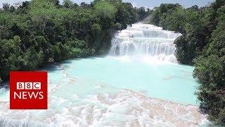 Battle to restore Mexico's quake-hit waterfall - BBC News