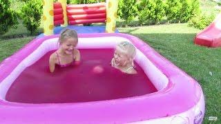 Water Playground Fun and Magic Gelli Baff in Giant Pool Princess for Children Challenge