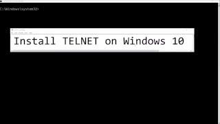 Install Telnet on Windows 10