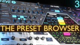 The Preset Browser | u-he Hive 2 Tutorial Lesson 3