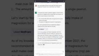 Wolfram plugin for ChatGPT: Daily dose of magnesium