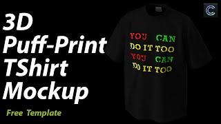 3D Puff Print T-shirt Mockup Tutorial