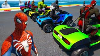 Aqua Stunts Challenge GTA5 mods Spiderman and Freinds Sportcars Superheroes mod Blazer