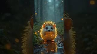 Relaxing AI Animal Fusion: Glowing Deer, Fox, Red Panda & Hedgehog #animalfusion #youtubeshorts