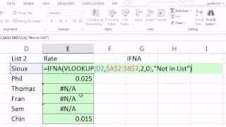 Excel 2013 Preview 5 IFNA & VLOOKUP Functions: Show Message When #N/A (Excel Magic Trick 953)