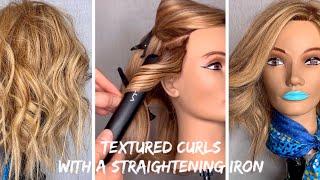 Textured Curls with a Straightening Iron
