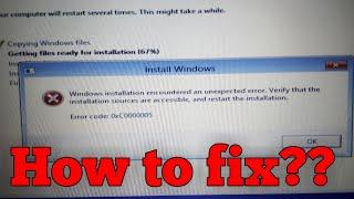 Windows error code 0xC0000005, how to fix.