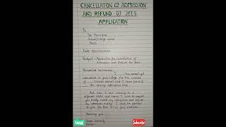 cancellation of admission and refund of fees application || application for admission cancellation /