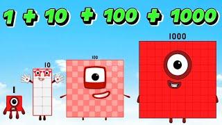 CHECK OUT NUMBERBLOCKS ADDITION OF SMALL TO BIG NUMBERS | LEARN TO ADD GIANT NUMBERS | hello george