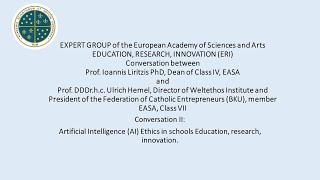 EXPERT GROUP of EASA /EDUCATION, RESEARCH, INNOVATION (ERI)- Conversation II