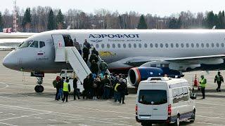 SuperJet Aeroflot - Takeoff from the second time / Sochi Airport