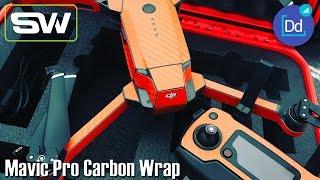 DJI Mavic Pro with Orange Carbon by Slickwraps