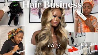 HAIR BUSINESS VLOG | Starting A Small Business In 2024! + making coloured wigs + Content Creation