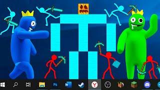 Stickman vs Minecraft RAINBOW FRIENDS / Animation vs Minecraft Stick Man Fight Cartoon