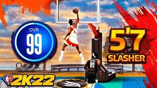 99 OVR 5'7 PURE SLASHER BUILD CRAZY CONTACT DUNKS on NBA 2K22